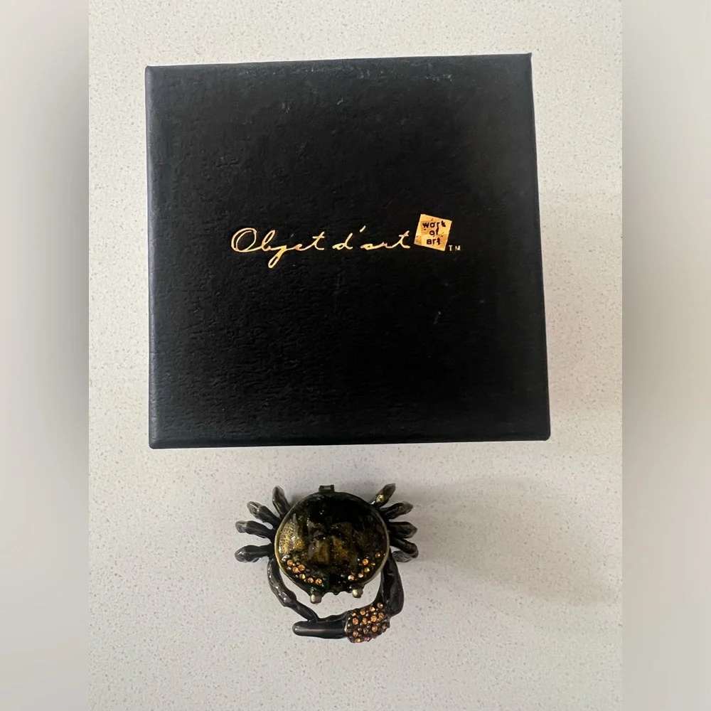 Object de Art Trinket Box #142 Pinch The‎ Crab Enameled New In Box